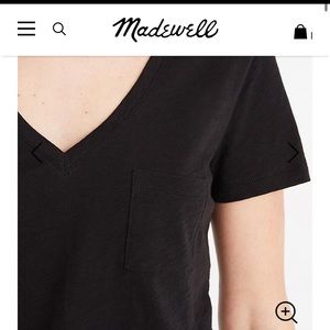 Madewell basic pocket v neck in black